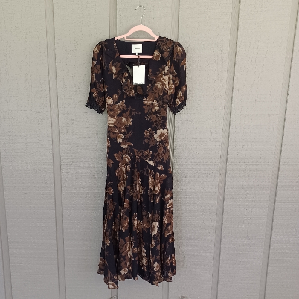 Reformation Evra Dress Size 2 Women Whimsigoth Feminine Floral Open Back Viscose